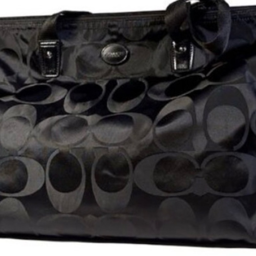 NWOT Coach Black Monogram/Classic Coach Signature Tote Bag Travel Overnight’s